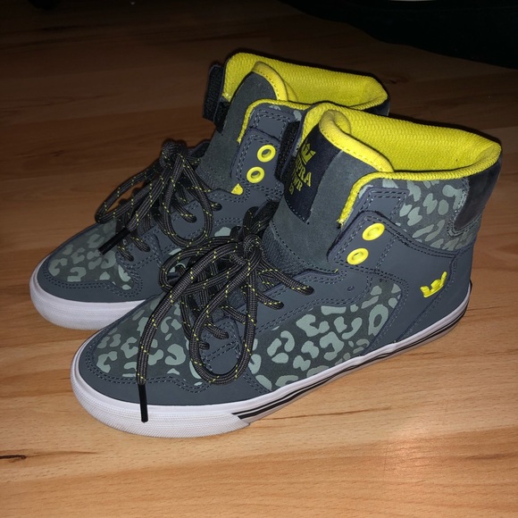 Supra Shoes Womens Supra Vaider Sneakers Cheetah Lime